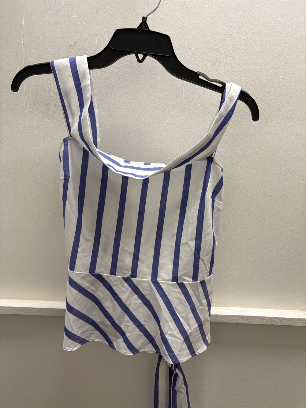 Express White and Blue Striped Tank Top